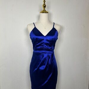 teeze me y2k‎ 2000s formal royal blue mini dress classy